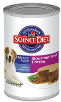 Science Diet Mature Adult Active Longevity Gourmet Beef Entree Canned Dog Food